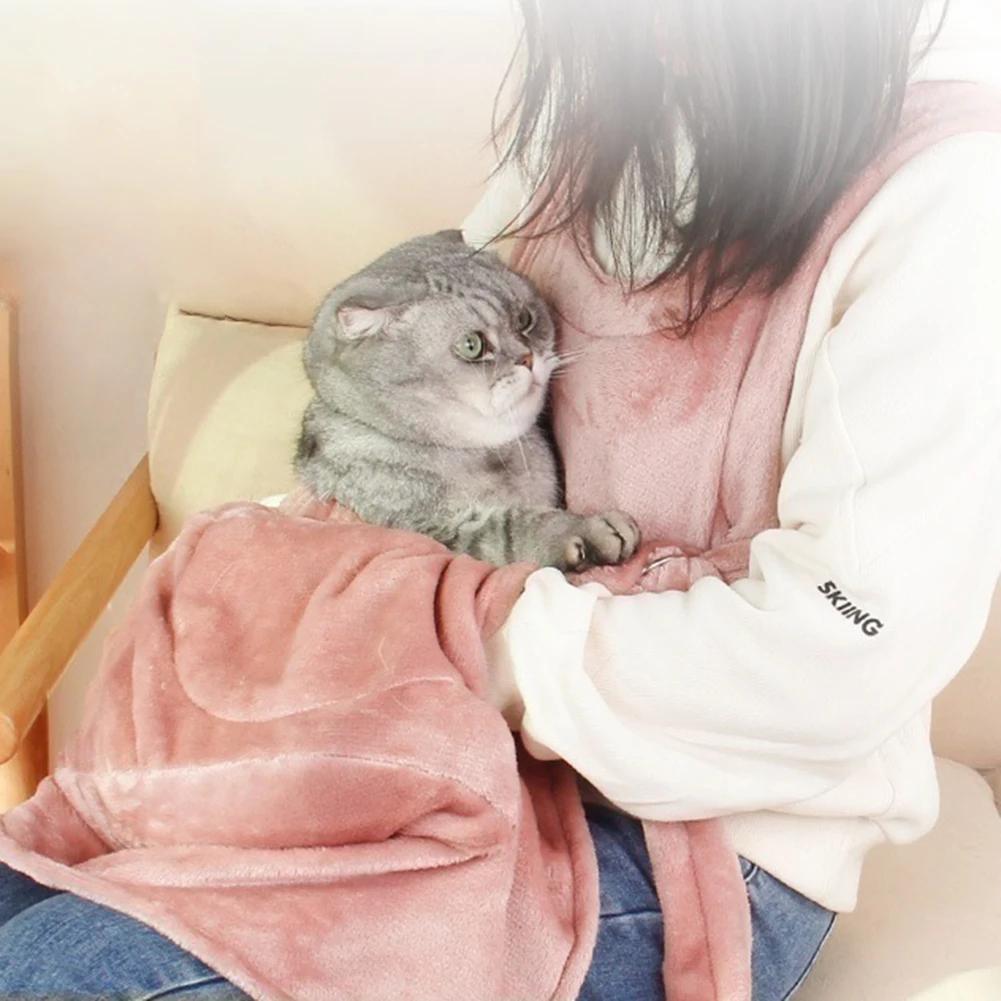 Переноска для домашних животных Фартук для маленьких кошек и собак Подвесная сумка для груди с двухслойным карманом Карман для сна Сумка-держатель для домашних животных