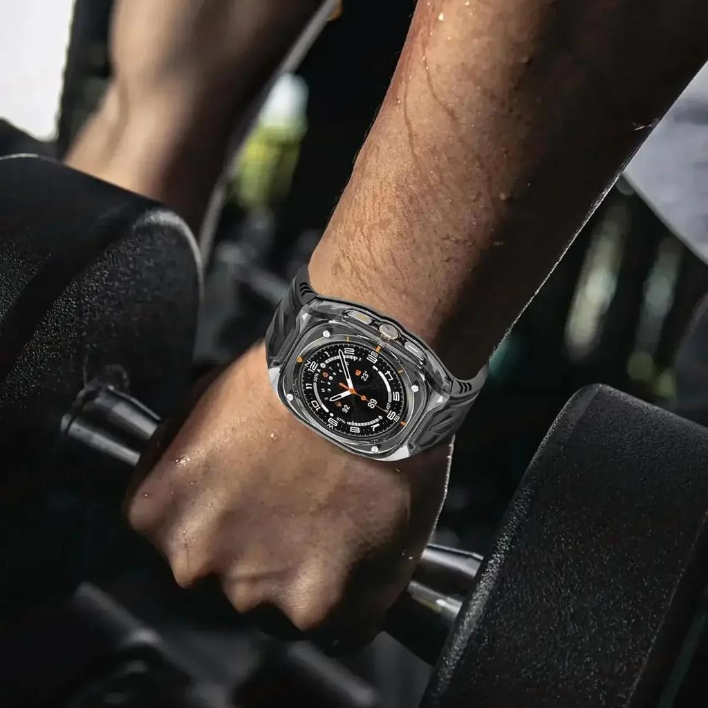 Модифицированный комплект ремешок+чехол для Samsung Galaxy Watch 7 Ultra 47 мм силиконовый ремешок-петля браслет для Galaxy Watch Ultra мужской спортивный браслет