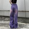 Женские фиолетовые джинсы - летние прямые джинсовые брюки