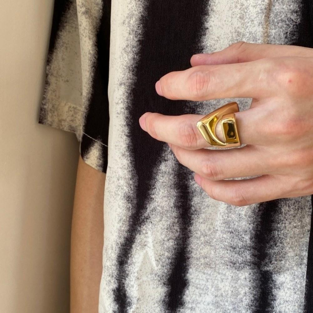 Регулируемое кольцо на палец Геометрическое посеребренное открытое кольцо Необычное кольцо Для вечеринки Подарок на день рождения