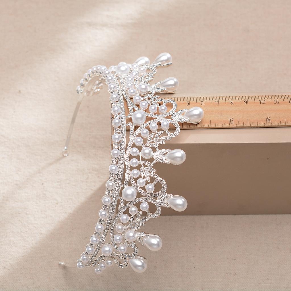Popular European Style Bridal Pearl Rhinestone Crown Tiara Hair Accessories Wedding Dress Wedding Accessories