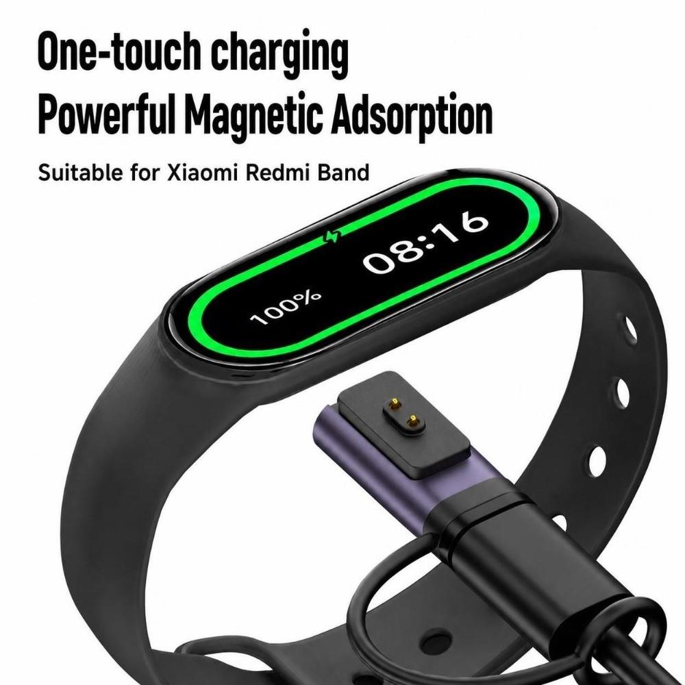 Магнитный адаптер для магнитной зарядки N52, Г-образный (90°) USB-C конвертер для Xiaomi Smart Band 8/9/10/Pro/Redmi Watch 4/5