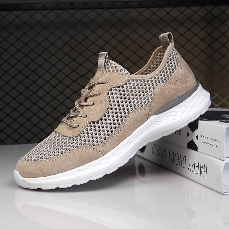 Итальянская брендовая мужская сетчатая обувь на толстой подошве, спортивная обувь для активного отдыха, дышащая, повседневная мужская обувь на шнуровке, бесплатная доставка