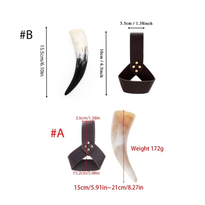 2 шт. Питьевой рог викинга с кожаными чехлами, Пивная кружка эпохи Возрождения, Средневековый пивной стакан, Костюмы для косплея на Хэллоуин