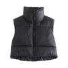 Women's Winter Crop Vest Lightweight Sleeveless Warm Outerwear Vest Padded Gilet