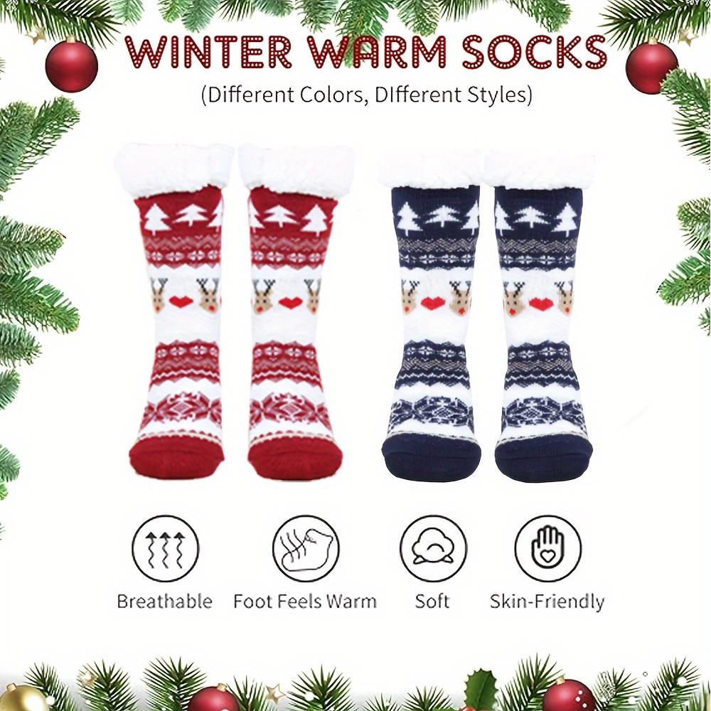 1 пара пушистых носков для женщин, толстые теплые носки с флисовой подкладкой, удобные плюшевые носки для сна, подарок на Рождество для дома