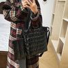 Зимняя стеганая сумка-тоут из хлопка для женщин, модная повседневная сумка-мессенджер, дизайнерская дутая сумка, большая вместительная сумка через плечо