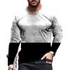 Men's Spring and Autumn Long Sleeve T-shirt Men's Loose Round Neck Hoodie 3D Printed Printed Long Sleeve Top