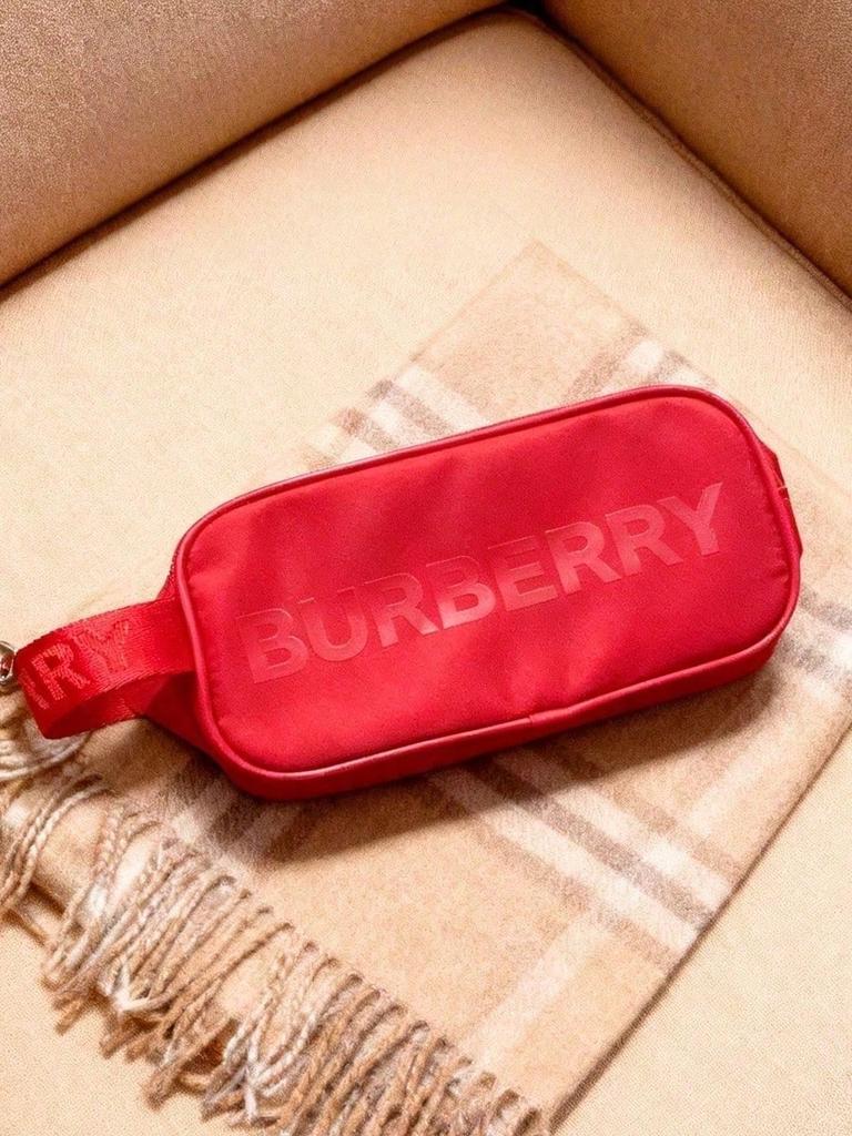 Burberry Красная нейлоновая косметичка большого объема, дорожная сумка для косметики и туалетных принадлежностей с ручкой для женщин, для ежедневного использования и отпуска