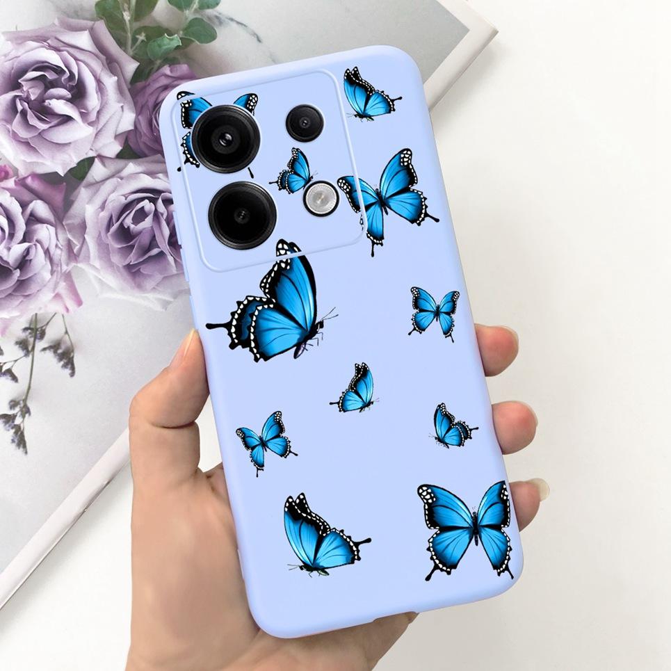 Для Xiaomi Poco X6 Pro 5G Чехол Poco M6 Pro 4G Обложка Цветок Бабочка Гелевый Бампер Coque Мягкий Силикон Fundas Для PocoX6 PocoM6