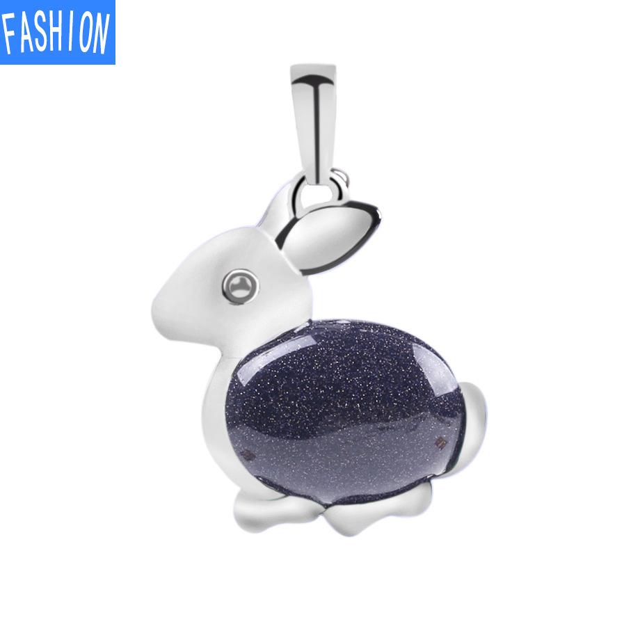 Ожерелье с подвеской из натурального камня серии Lovely Animal из натурального хрусталя и кролика