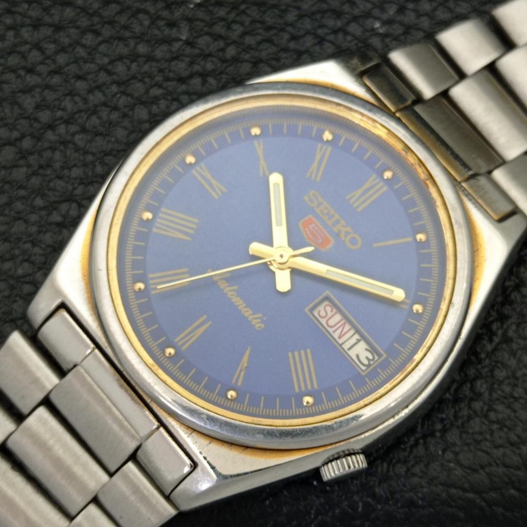 Б/У винтажные мужские часы SEIKO 5 AUTOMATIC 7009A из Японии с синим циферблатом a433466-2 R116-a433466