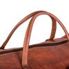 Men's Vintage Genuine Travel Luggage Duffel Gym Bags Brown Goat Leather