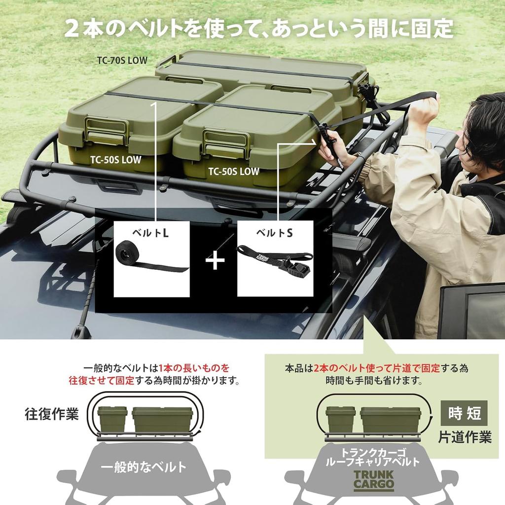 RISU Trunk Cargo Roof Carrier with Belt, Black, for Camping and Outdoor Use, GHON205