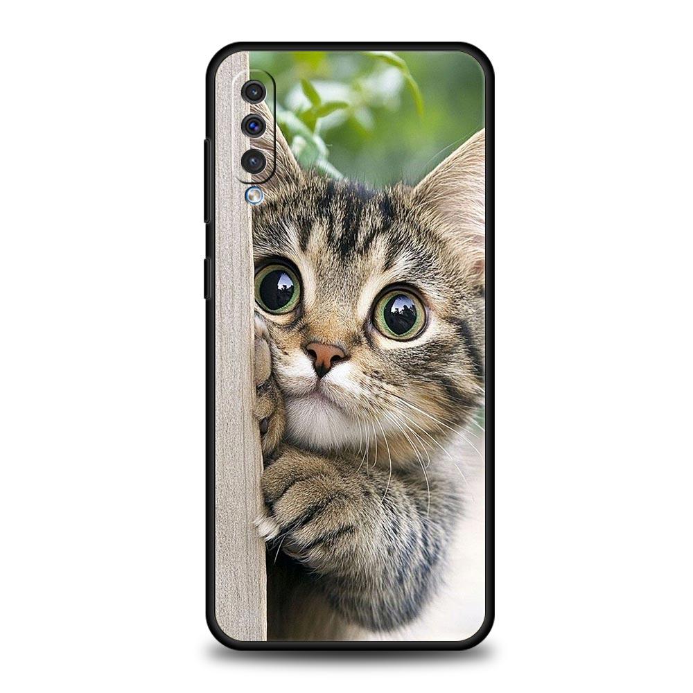 Милый чехол-котик с сердцем для Samsung Galaxy A56 A36 A26 A34 A17 A16 A06 A14 A12 A54 A72 A70 A24 A22 A20e A52 A50 A40 A32