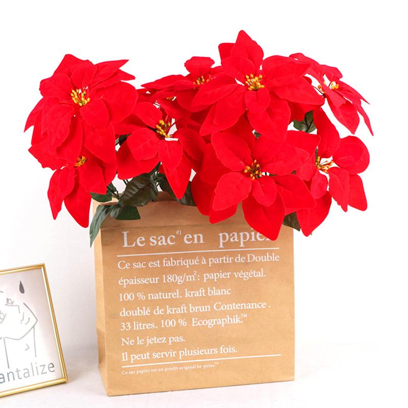 1 шт. Рождественский цветок DIY событие свадьба новый симулятор высокого качества 5/7 головок ручной работы искусственный букет креативное украшение