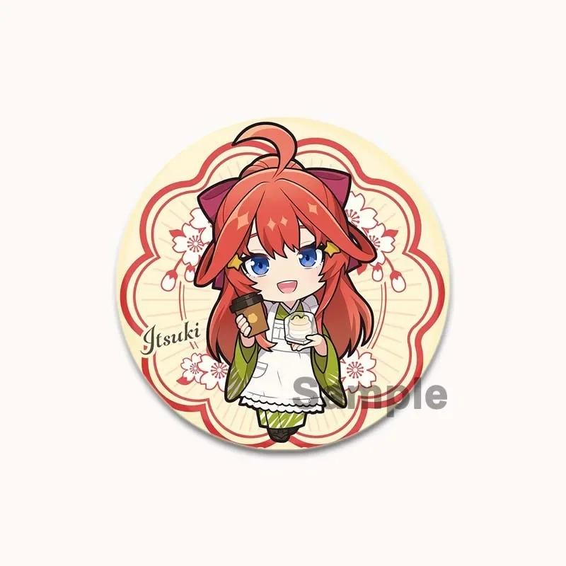 32/44/58MM Anime Ichika Nino Miku Yotsuba Itsuki Badge Cartoon Round DIY Brooch for Clothing Backpack Coat Decorative Accessories
