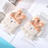 New Cartoon Cute Little Girl Winter Warm Gloves for Outdoor Cycling To Prevent Cold Baby Writing Half Finger Flip Up Cover