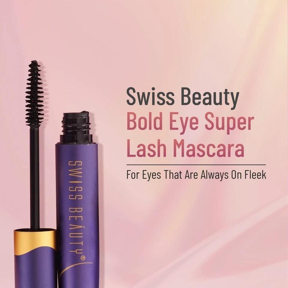 Swiss Beauty Bold Eye Super Lash Waterproof Mascara, Black 7.5ml