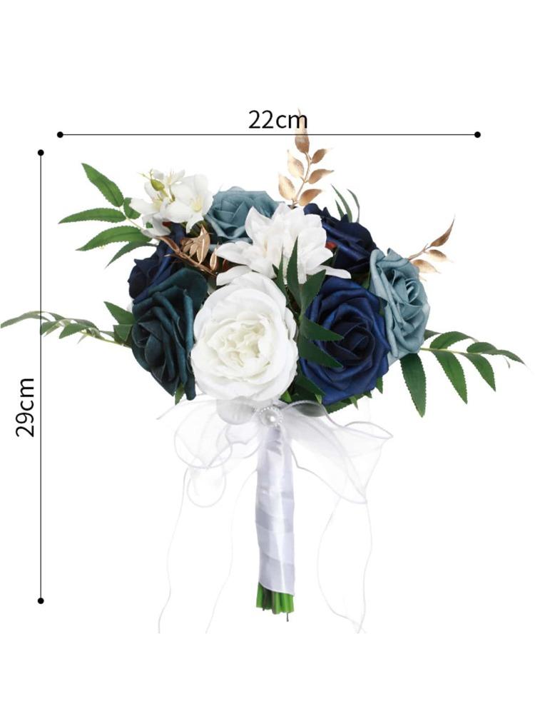 Roses Bouquet Wedding Bouquet for Bride Artificial Flower with Ribbon Fake Flowers Silk Roses Bridal Bouquet Bridesmaid Bouquet for Wedding Decoration