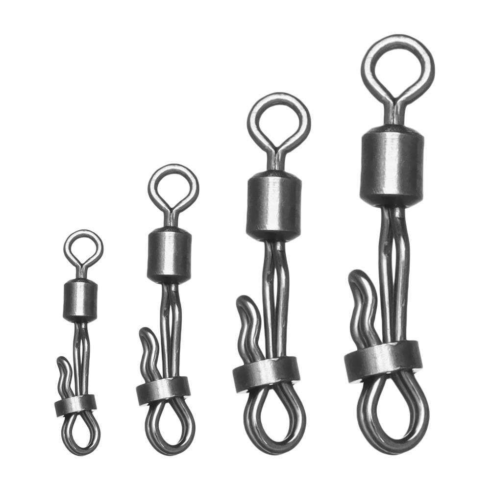 10Pcs/Pack Durable 8-Shaped Terminal Swivels Snap Fishing Connector Rolling Swive Solid Ring