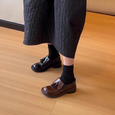 НОВЫЕ Дизайнерские кисточки Винтажные слипоны Женские лоферы Повседневные неглубокие балетки Весна Осень Классические офисные женские туфли