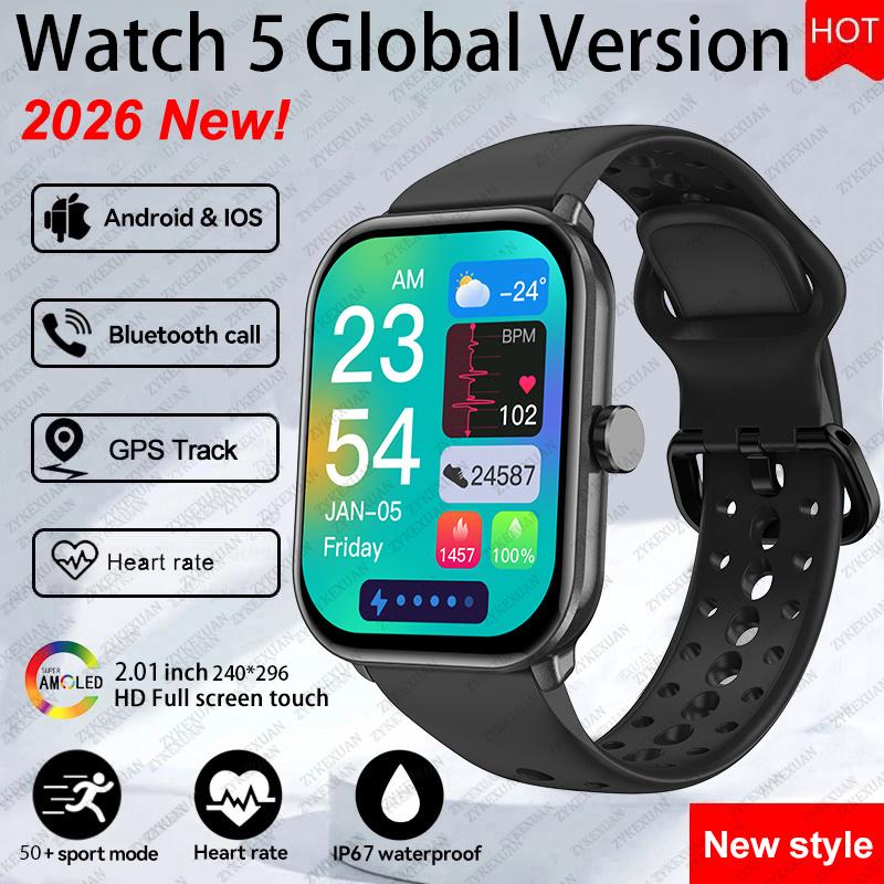 Новые Умные Часы Watch 5 Женские AMOLED Экран Фитнес-Трекер Пульс ЭКГ Водонепроницаемые GPS Отслеживание Звонков Смарт-часы Для iOS Android