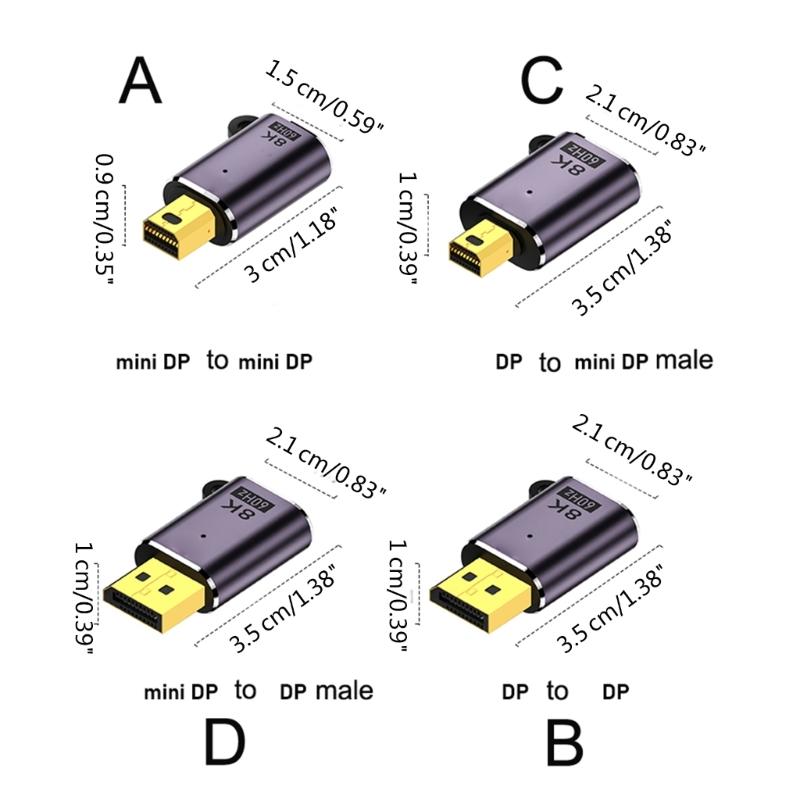 Two-Direction Mini  Converters Mini  Adapter 32Gbps Support 8K60Hz,4K120Hz 7680x4320P