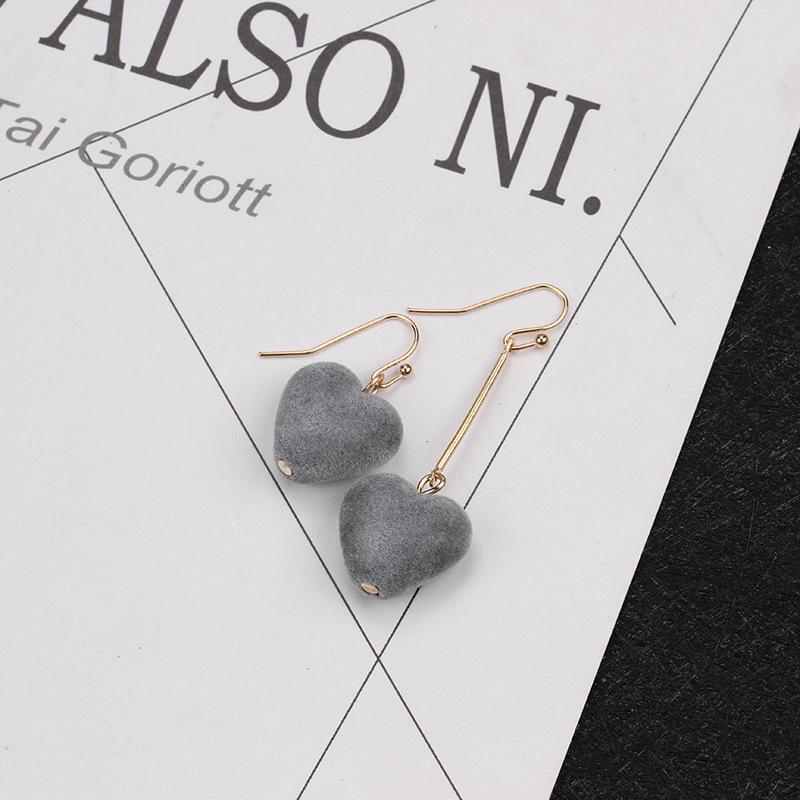 Осень и Зима, Фланелевые Асимметричные Серьги с Персиковым Сердцем Любви, Серьги с Жемчугом и Сладким Темпераментом