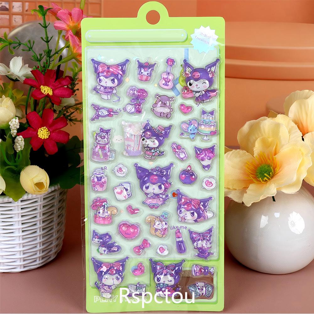 4 шт. Милые 3D рельефные наклейки Sanrio Каваий Мультяшные Куроми Моя Мелоди Синнамон Наклейки для Ноутбука Телефона Холодильника Дневника Декорация Стикер