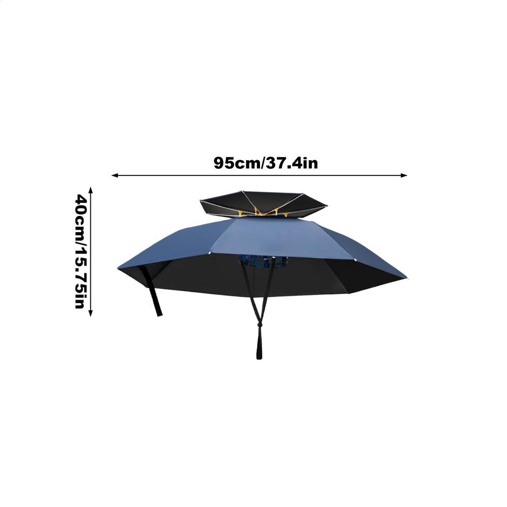 Portable Rain Umbrella Hat Foldable Outdoor Fishing Sunshade Waterproof Camping Headwear  for Hiking Beach Gardening