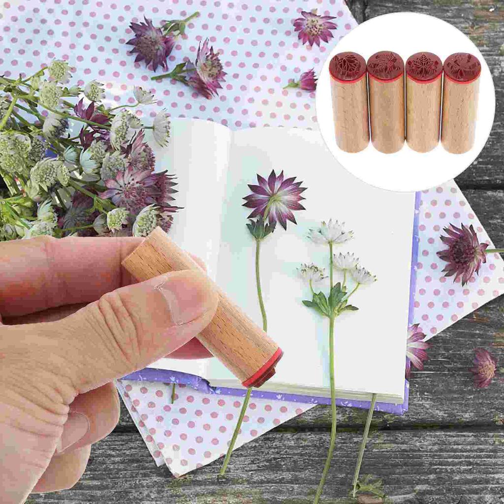 4 шт. Деревянные штампы Декор для скрапбукинга Штампы для скрапбукинга для ведения дневника Винтажные принадлежности для DIY Дом