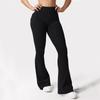 Women's Yoga Workwear Wind Pocket Flared Pants Sports Quick Dry Tummy Tightening Simple Trousers
