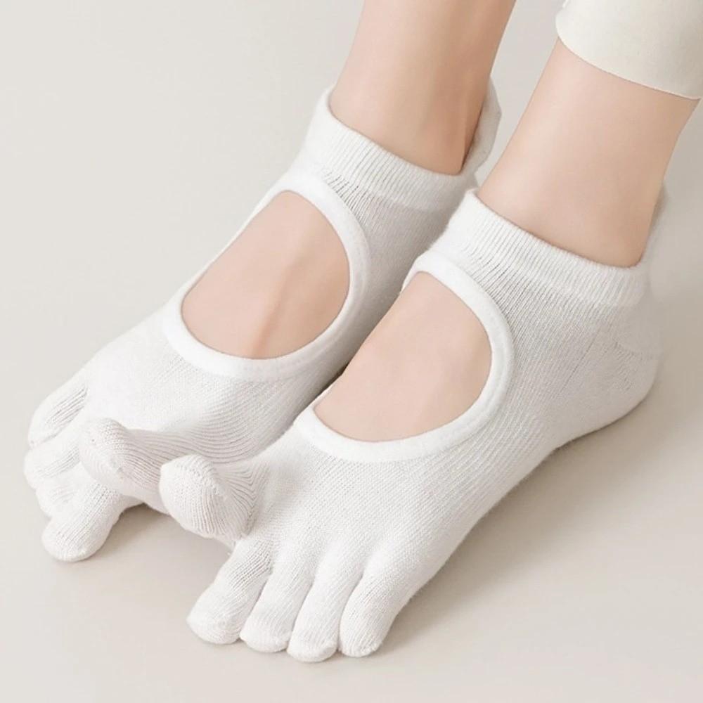 Cotton Women's Sports Yoga Socks Anti-slip Floor Toe Socks Five-toe Boat Socks  Ladies