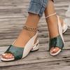 Summer Fashion Sandals Women Colored Fish Mouth Thick Heels Large Size Back Hollow One Line Women Shoes Sandals