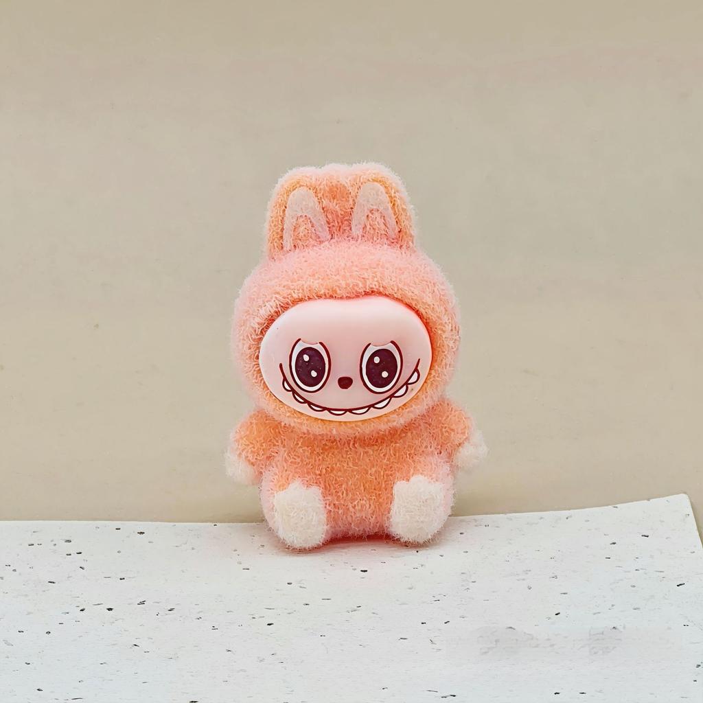 Three-dimensional Flocking Keychain Pendant Cute Bag Accessories Doll Cartoon Ornament