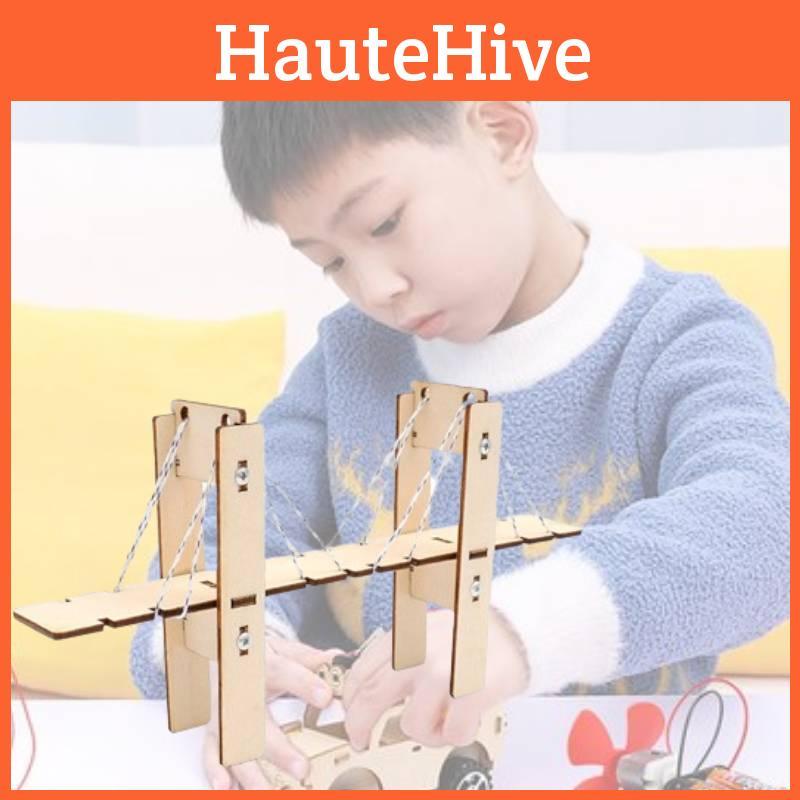 Kindergarten Students Wooden Assembled Cable-stayed Bridge Handmade Kit Cognitive Educational Toy Wholesale