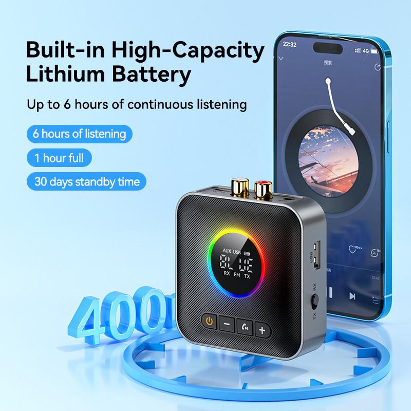 Автомобильный приемник-передатчик Bluetooth 5.4 Стерео HIFI Музыка AUX 3,5 мм разъем Беспроводной аудиоадаптер Bluetooth для ТВ ПК Автомобильный комплект