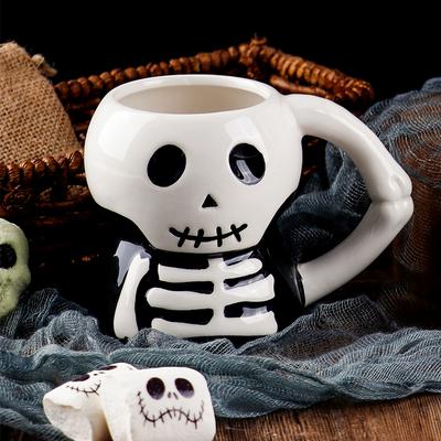 Кружка кофейная из каолиновой керамики с оригинальным 3D дизайном черепа, 7,8 унций, экологичная, идеальна для подарка на Хэллоуин, добавляет жуткую атмосферу вашему празднику