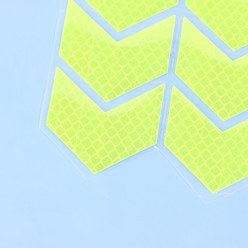 10 шт./комплект Светоотражающая лента-знак стрелки Предупреждающий стикер безопасности для бампера автомобиля, багажника, отражателя, лента-предупреждение, аксессуары для мотоцикла