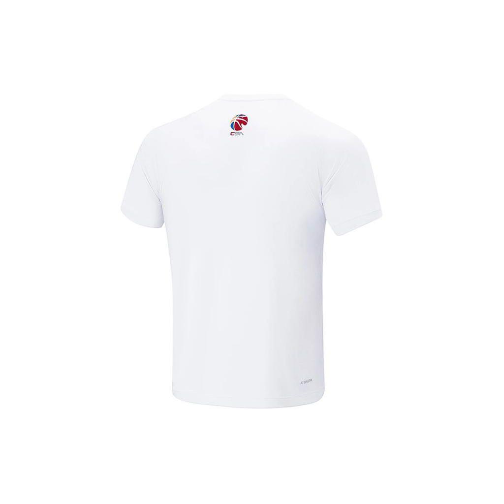 Li Ning CBA Series Playoffs Liaoning Team Sports Training Breathable Basketball Short Sleeve Raglan T-Shirt Men Tops White AHSUB81-1