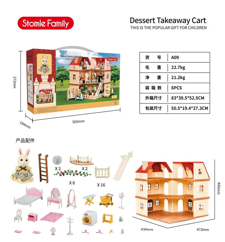 Forest Villa Set Toys Forest Animals Family Mini Furniture Model Living Room Bedroom Tv Refrigerator Ornament