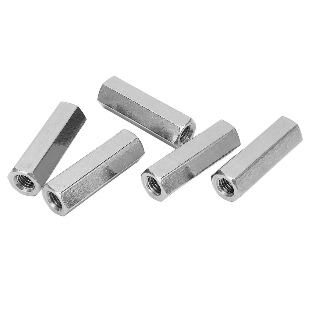 5 шт. Шестигранная соединительная гайка M10x1.5 L55мм Нержавеющая сталь 304 Защита от ржавчины Антикоррозийная Шестигранное соединение