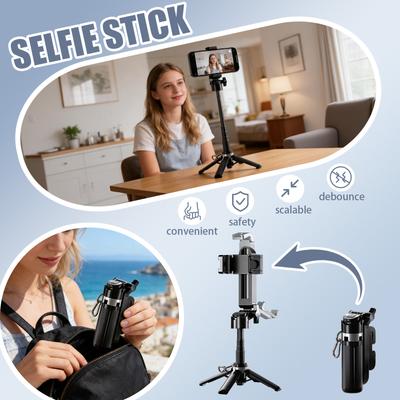 Портативная селфи-палка, Универсальный Bluetooth для мобильных телефонов, Телескопическая, Четырехугольная подставка для путешествий, Портативная