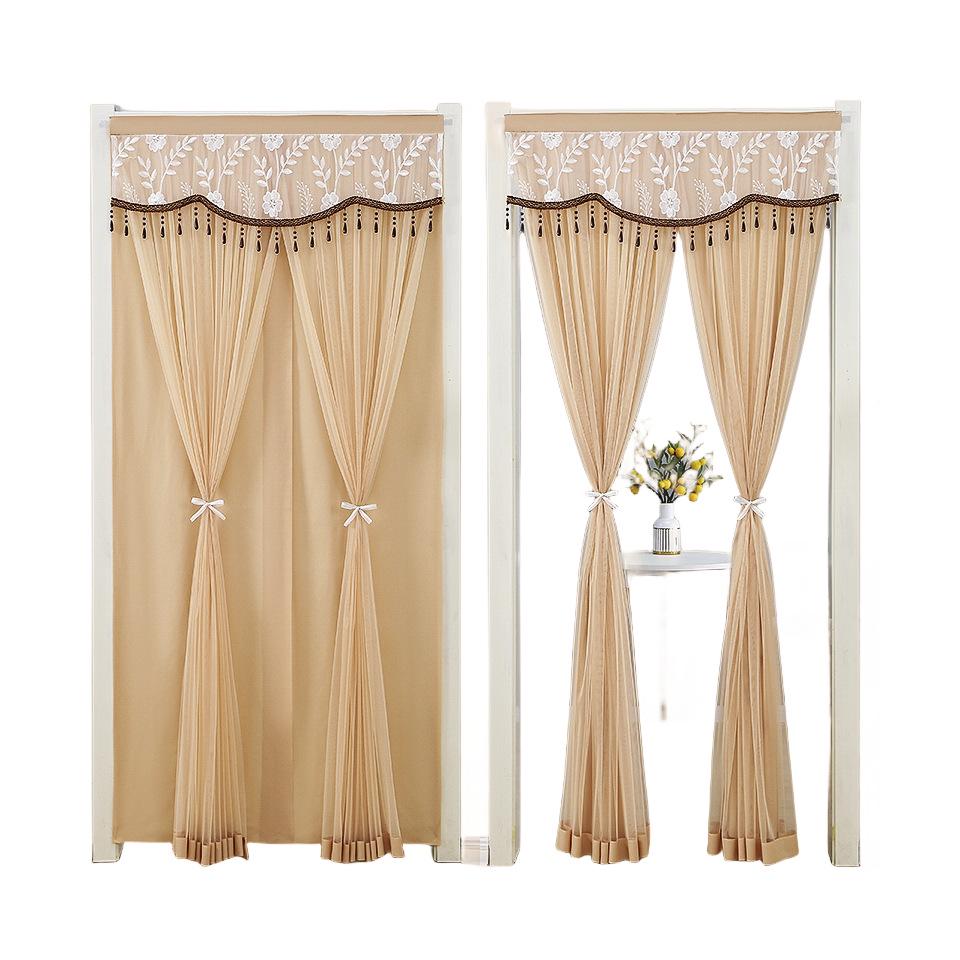 Кружевная двухслойная противомоскитная штора-дверь с перегородкой для приватности для всех сезонов