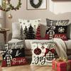 Christmas Pillow Cover Linen Printed Home Sofa Cushion Cover Car Headrest Office Pillowcase Christmas Party Decoration