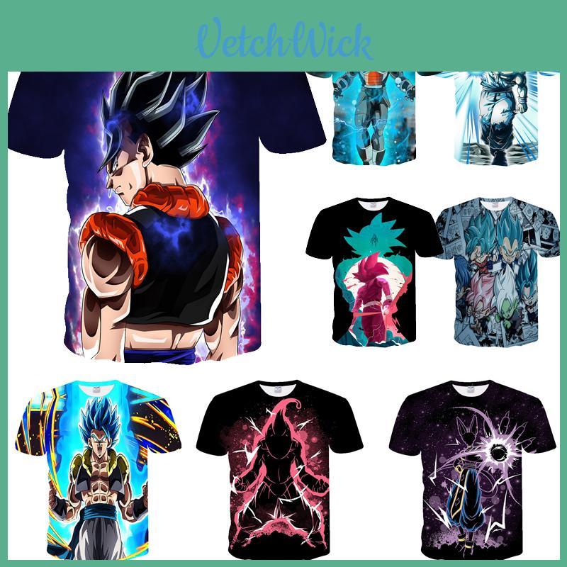 Яркие 3D-принты Dragon Ball Z Веджета Гоку Супер Сайян Футболки Для Фанатов Аниме