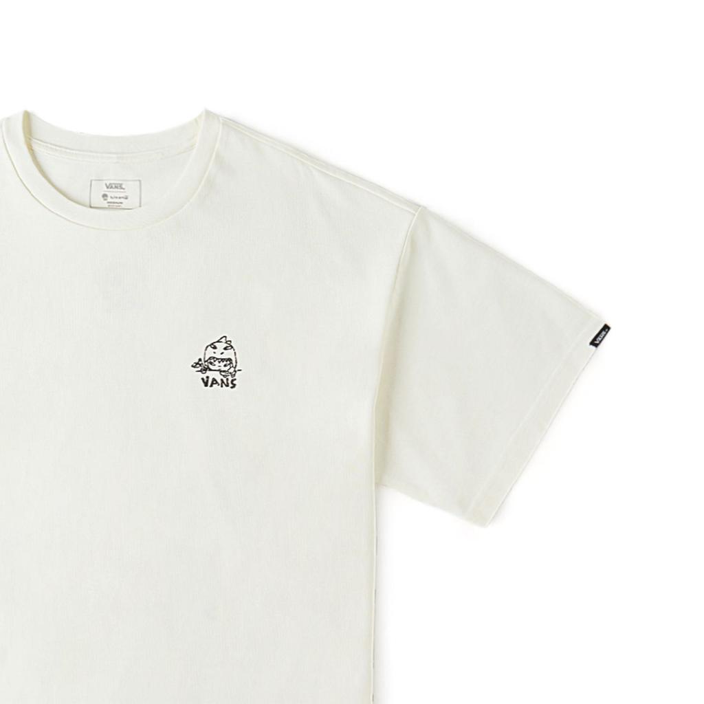 Vans Футболка унисекс с коротким рукавом и круглым вырезом с принтом логотипа бренда в стиле аниме X Hirono, цвет белый VN000K9UFS8
