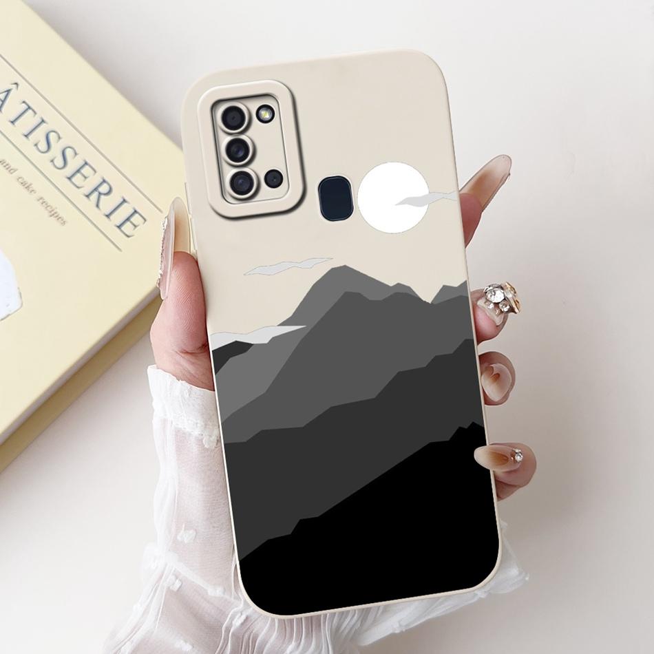 For Samsung Galaxy A21s Case Samsung A21S A 21S SM-A217F Elegant Printing Soft Silicone Camera Protective Shockproof Phone Cases