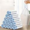 1 Roll Of 15PCS/5 Rolls Of 75PCS Household Thickened Drawstring Portable Automatic Closing Garbage Bag